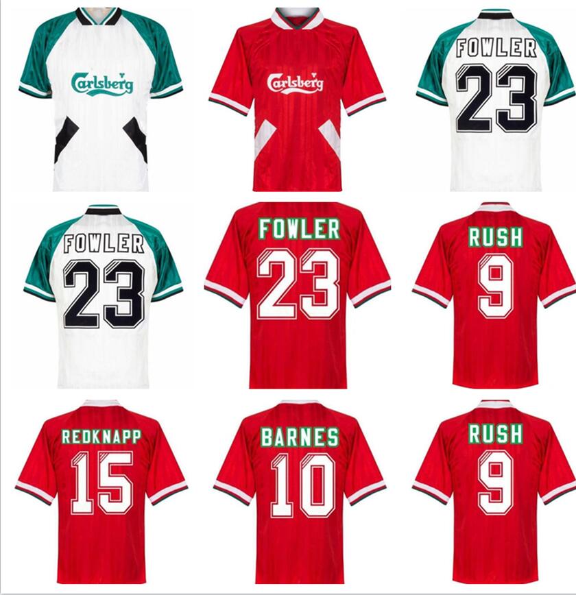 

1993 1995 Barnes Rush FOWLER TORRES Mens Retro Soccer Jerseys DALGLISH REDKNAPP WRIGHT GERRARD MASCHERANO HESKEY Home Away Short Sleeve Football Shirt