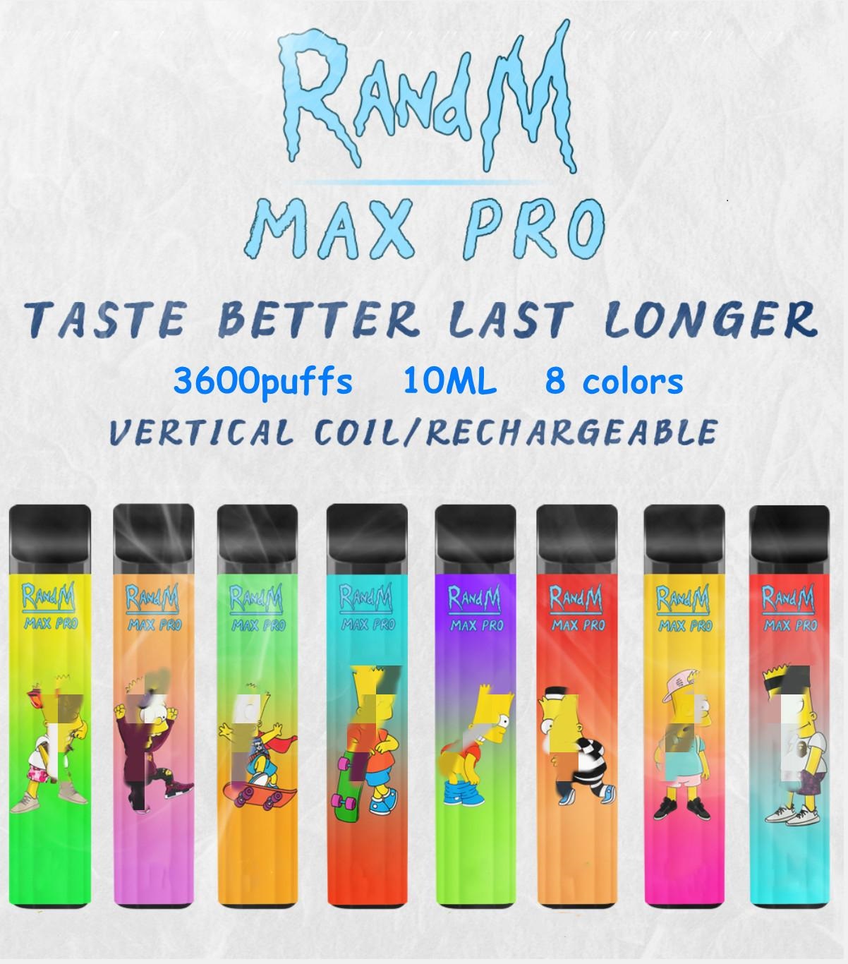 

E-cigarettes RandM Max Pro Disposable Device Cigarettes 3600 Puffs 8ML Pre-Filled Vape Pods 1100mah battery aviliable R&m