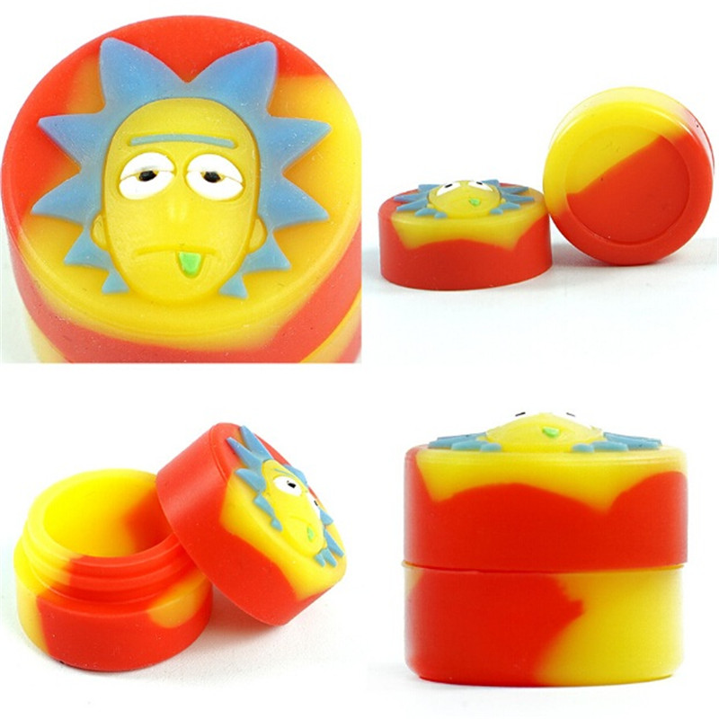 

Cartoon Silicon Container 2ml Wax Concentrate Oil Holder Storage Jar for Vaporizer Vape Food Grade Jars Colorful Wholesale Price