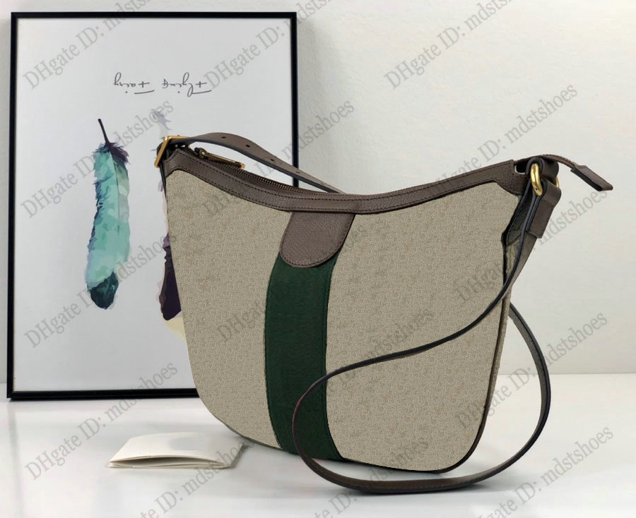 

Ophidia 598125 Shoulder Bag with Red and Green Web Dumpling Semilunar Canvas bags Beige Dark Brown Cross body Womens Cowhide Leather Purse Clutch Designger Handbags