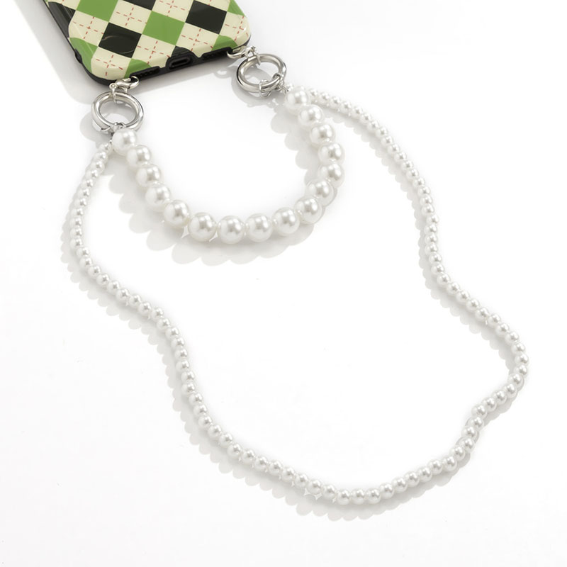 

Creative U-shaped Tassel Woven Mobile Phone Charms Hollow Ring Double Layer Imitation Pearl Phone-Chain Accessories Double-Headed Lobster Clasp Jewelry Gifts