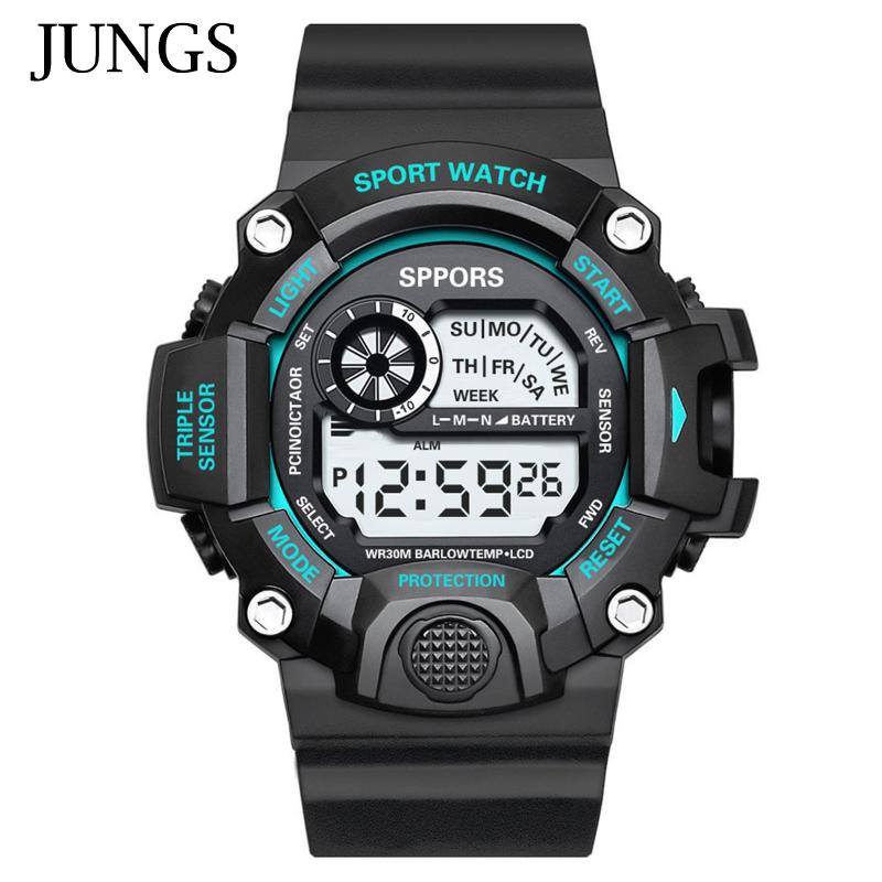 

Wristwatches Watch Men Digital Time Hours Sport Brand Military Minimalist Multifunction Outdoor Fashion, Blue