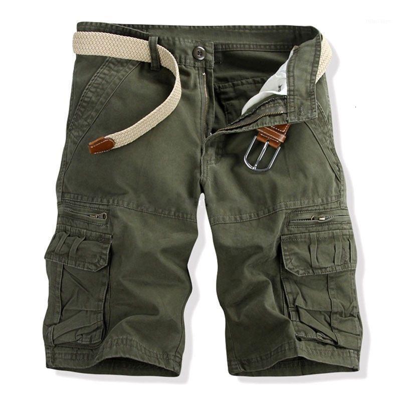 

Plus Size Shorts Men 2021 Casual Camouflage Camo Cargo Pants Male Loose Work Outdoor Short No Belt, White;black