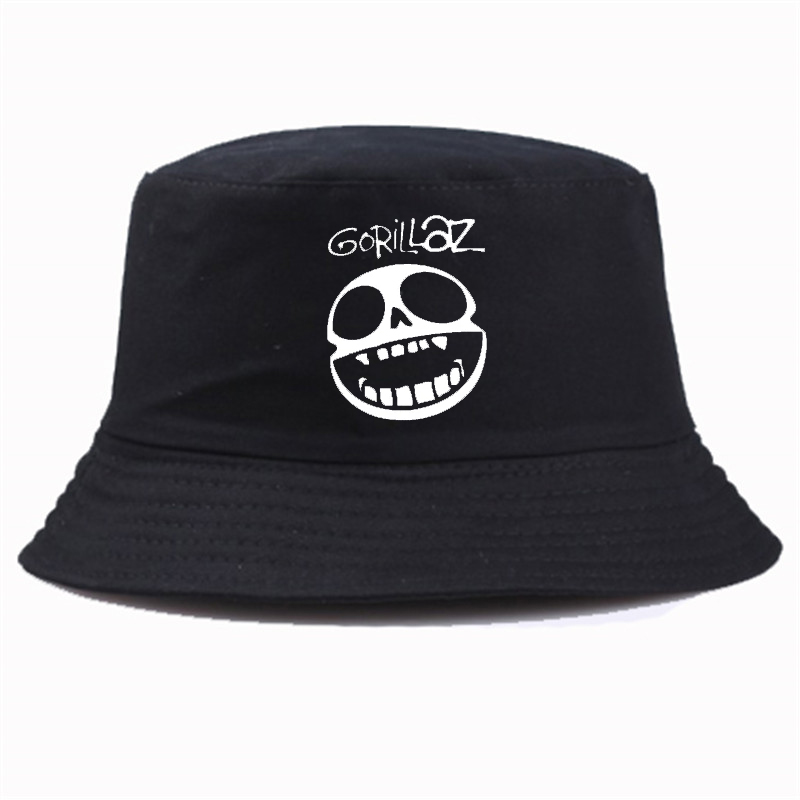 

Fashion Gorillaz Rock Band print bucket hat Interesting design Sun Visor Fishing Fisherman Hat, Red