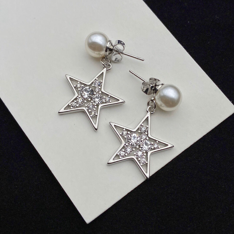 

Italian M New Pearl Earrings light luxury design, Golden;silver