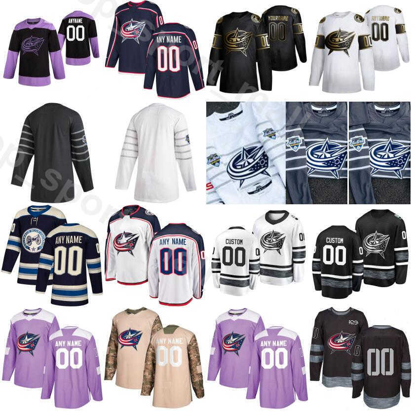 

Customized Columbus Blue Jackets 38 Boone Jenner Jerseys Ice Hockey Fights Cancer 10 Alexander Wennberg 22 Sonny Milano 42 Alexandre Texier, Black