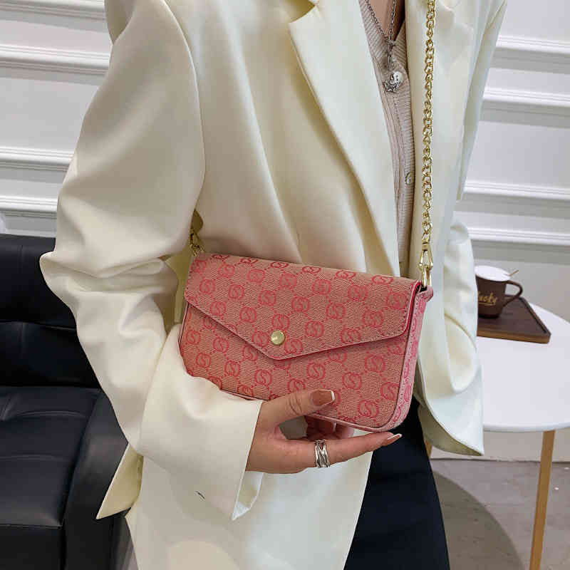 

75% Off exclusive Classic texture l Jacquard three piece set multifunctional bag women's Bag Canvas, White