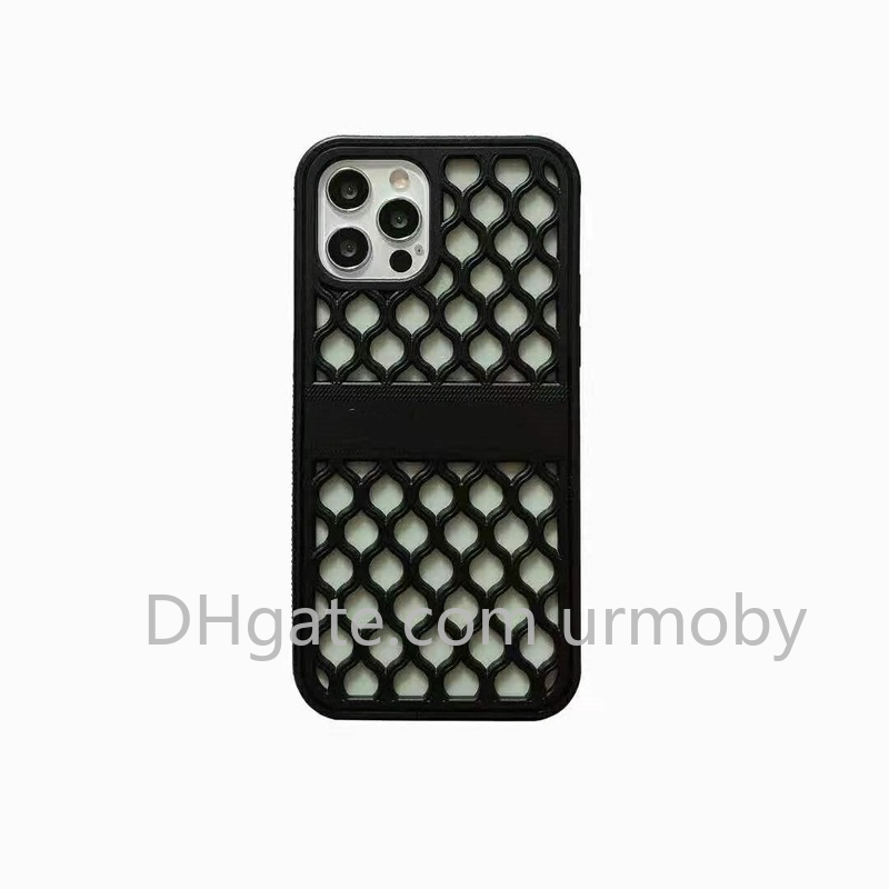 

Summer hollow-carved design phone cases For iPhone 12 pro max 11 XS XR designer letter D cellphone cover drop shipping, Black