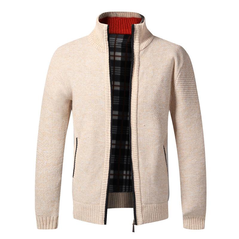 

Men's Sweaters Men Autumn Winter Cardigan Sweater Coats Male Thick Fleece Mens Jackets Casual Knitwear Clothing Clothes, White;black