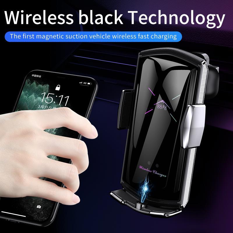 

Cell Phone Mounts & Holders E6 Car Wireless Charger With 3 IN 1 Magnetic Suction Head Smart Sensor Holder Air Vent Mount Bracket Stand
