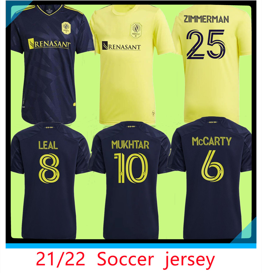 

21/22 Nashville SC soccer Jerseys mls Minnesota United FC Reynoso LOD Mukhtar ZIMMERMAN LEAL football shirt McCARTY uniform Thai version, Black;yellow