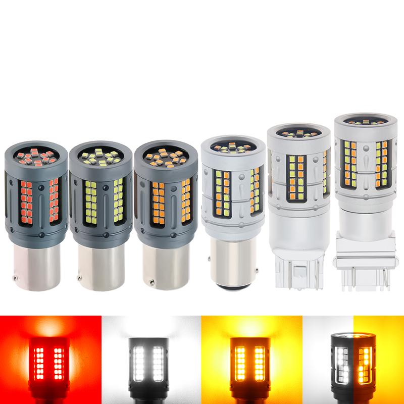 

Emergency Lights 2PCS BAY15D Led Brake Light 1156 1157 7443 3157 Bulb 72smd Canbus Lamp White Yellow T20 T25 Signal Dual Color 12V-30V