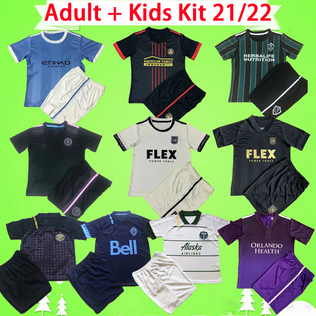 

Adult + Kids Kit 2021 2022 MLS INTER MIAMI soccer jersey Los Angeles FC Galaxy LA 21 22 Vancouver Atlanta United Columbus football shirt boys Portland Timbers new York, Gold