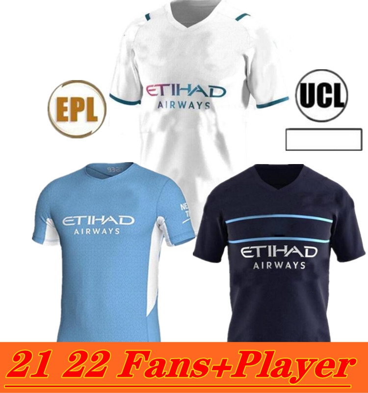 

21-22 Player and Fans Manchester soccer jersey home away 21 22 G. JESUS CITY STERLING FERRAN DE BRUYNE KUN AGUERO football shirts MAN uniform men, Black;yellow