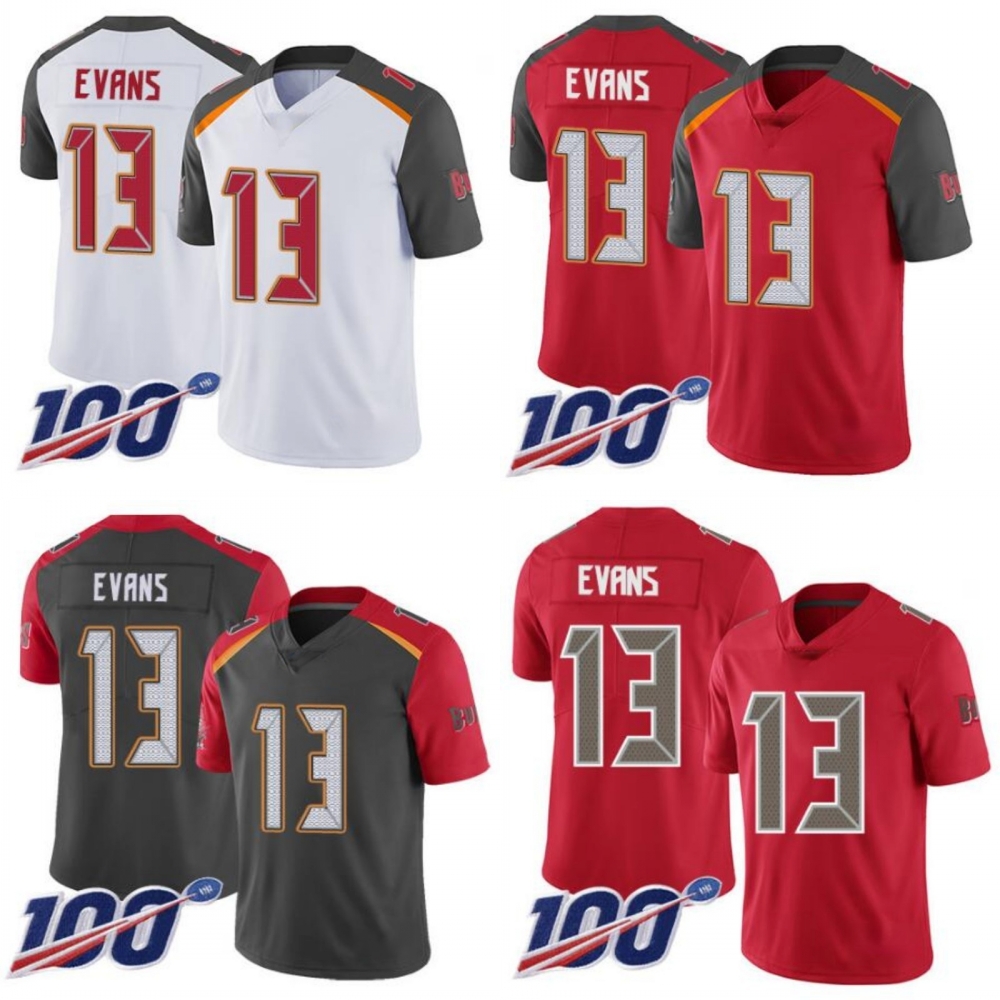 

Tampa Bay Buccaneers Men #13 Mike Evans Women Youth 100th Jersey, Black;red
