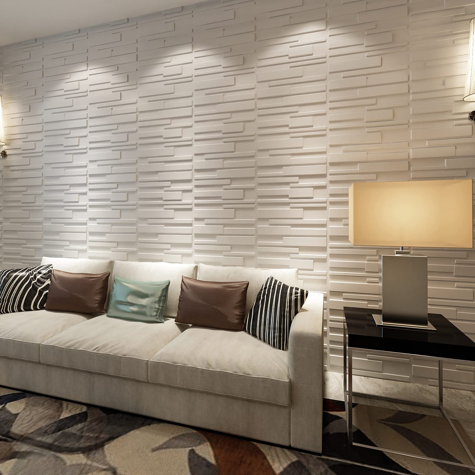 Art3d 50x50cm 3D Wall Panels Brick Design Soundproof for Residential and Commercial Interior Décor (Pack of 12 Tiles)-image-727918914