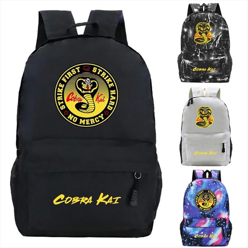 

cobra kai backpack for girls boys teens mochila students school bags cool travel knapsack nylon children rucksack kids schoolbag