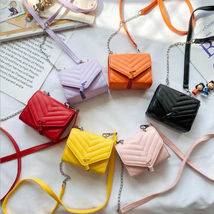 

Children Kids Deseigner Bags Metal Letter Tassel Handbag Fashion Girl Princess Single Shoulder Bag PU Leather Kid Messenger Bags, Orange