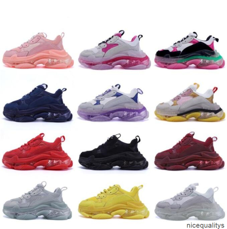 

2021 triple S dad shoes tripler bigsized sneaker platform clear cushion sole scarpe womens zapatos mens zapatillas sneakers, 84