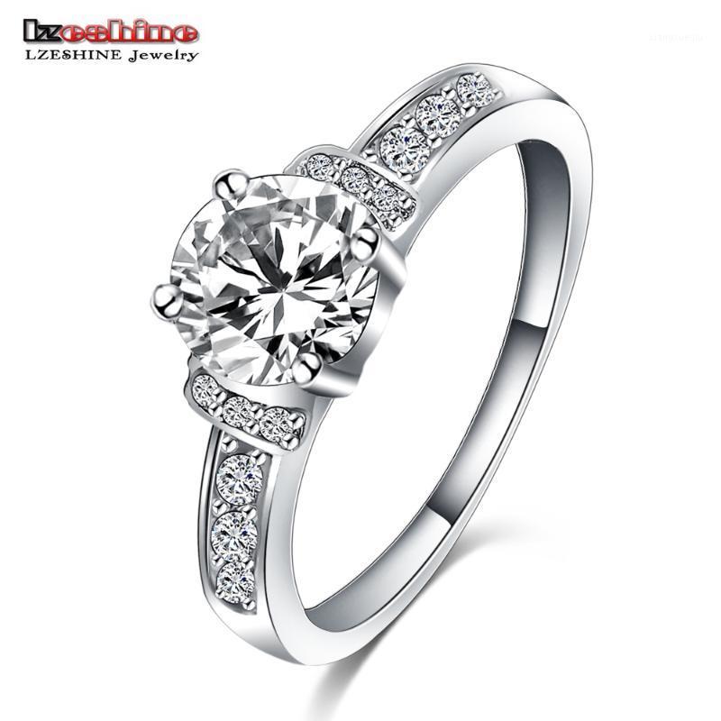 

Engagement Wedding Finger Rings CZ Stone Silver Color Fashion Rhinestone Jewelry For Women Anel Wholesale CRI0107-B Band