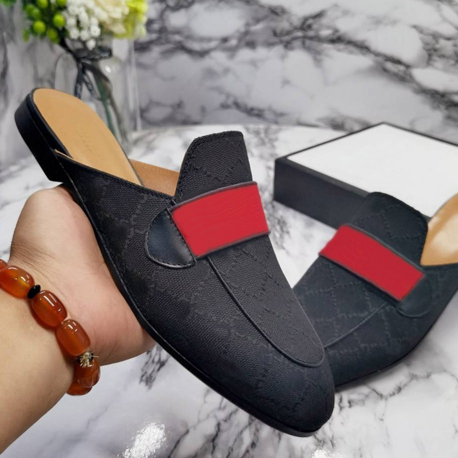 

fashion Designer Classic mens Woman Sandals Slipper Shoe Casual Shoes Flat Slide With box dust bag High Quality size 34-46, Black