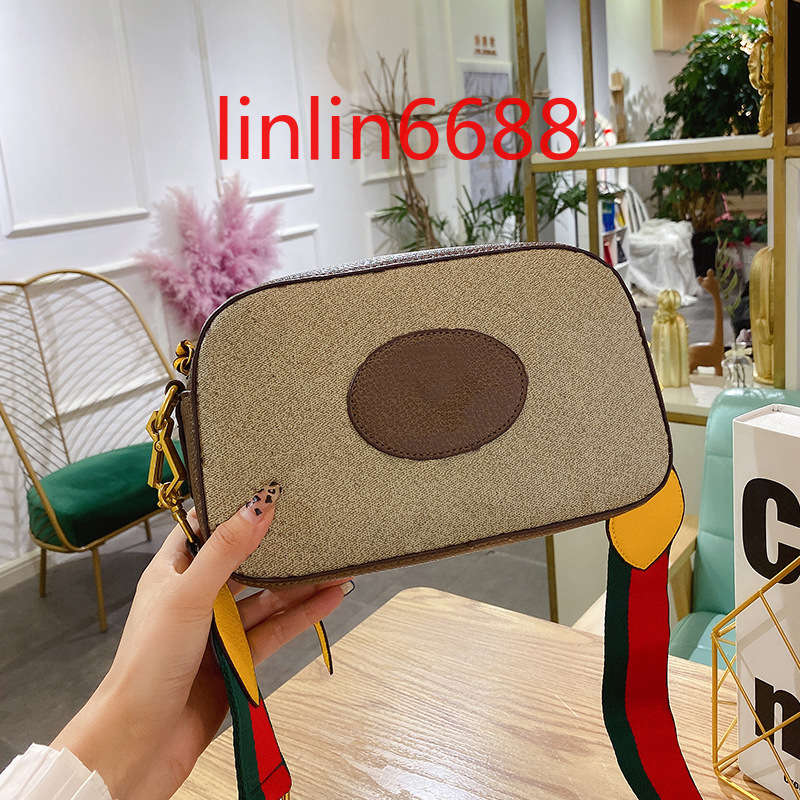 

International brand Come with logo The year's popular bag women's Fashion #9037 wide shoulder belt messenger tiger head single small square bags wallet purse, Brown