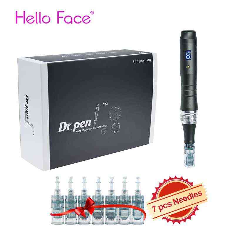 

Dr pen Ultima M8 With 7 pcs Cartridges Wireless Derma Pen Skin Care Kit Microneedle Home Use Beauty Machine 211224