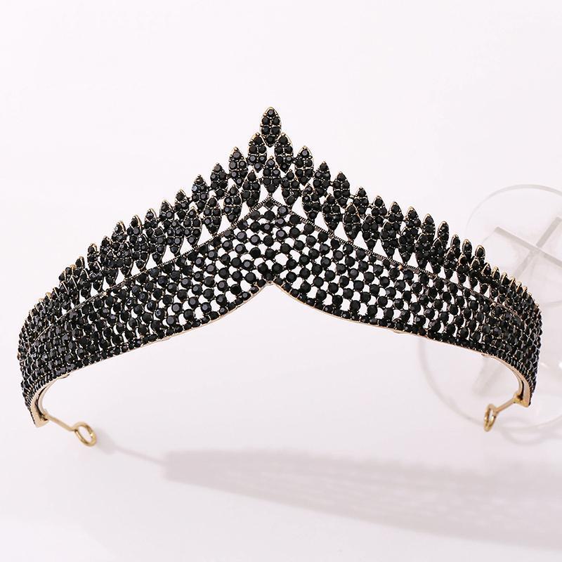 

Baroque Headband Black Crown Diadem Bridal Wedding Tiara Vintage Tiaras Bride Queen Headpiece Accessories Hair Clips & Barrettes, Golden;silver