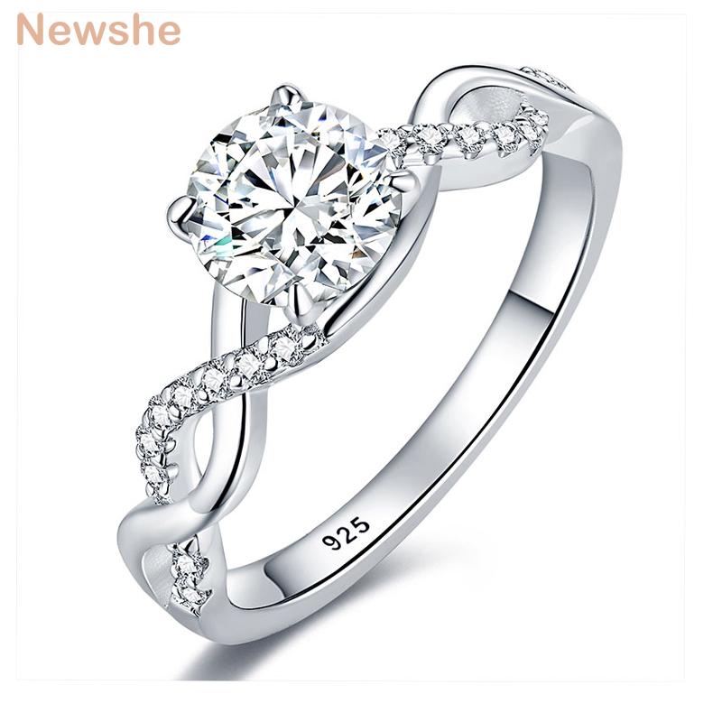 

Cluster Rings She Women's 925 Sterling Silver Engagement Ring Unique Infinity Love Wedding Jewelry Cubic Zircon, Golden;silver