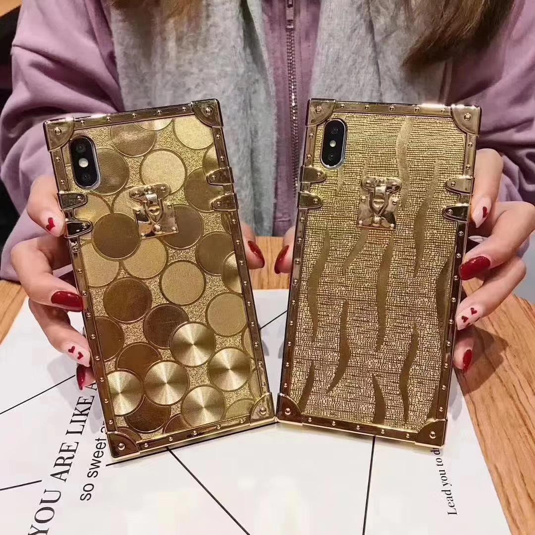 

Luxury Square Gold glitter case for iphone XR XSMAX 11 12 Pro MAX 6 7 12mini 8 Plus fashion soft frame cover