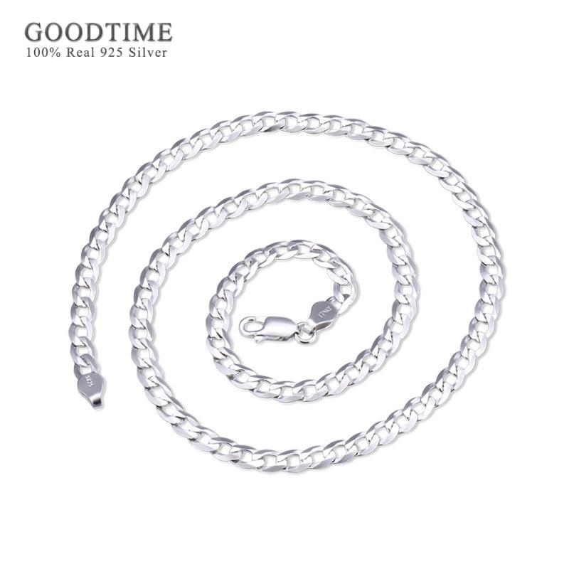 

Fashion Pure 925 Sterling Silver Men Chain Jewelry Genuine Necklaces Hip-hop Generous Style Gift For Female Male Chains