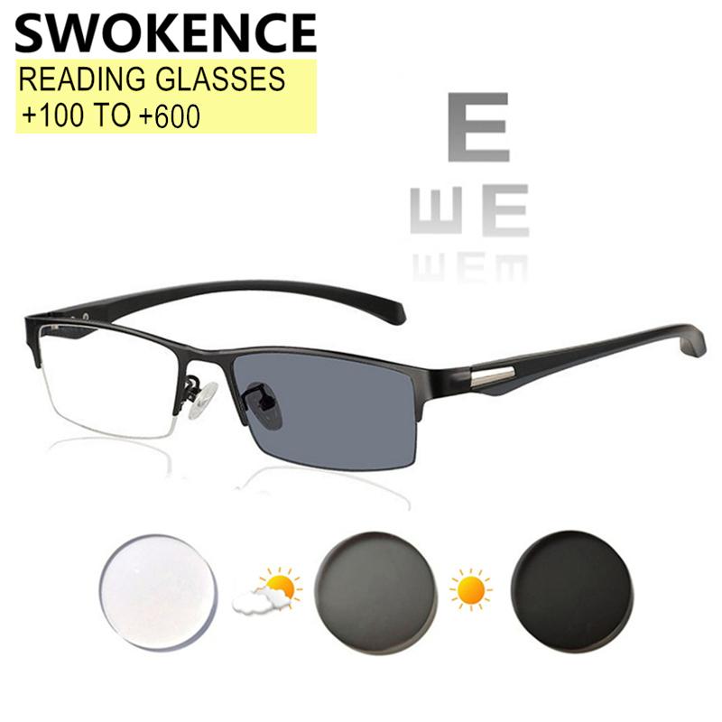 

Sunglasses SWOKENCE Pochromic Reading Glasses Prescription +0.5 To +6.0 Men Women Hyperopia Spectacles For Presbyopic R108
