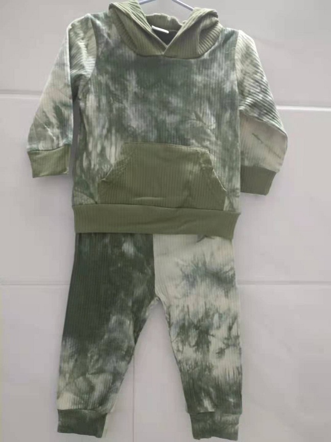 

Baby Clothing Set Tie Dye Hoodies+Trorsers Outfits Fall 2021 Kids Clothes for Boutique 0-2T Infant Toddler Girls Fashion 2 PC Suit, Grass green