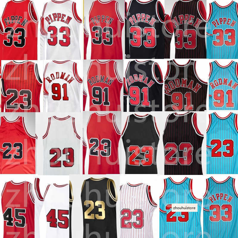 

Men ChicagoBullsBasketball North Carolina 23 Michael Derrick Rose Scottie 33 Pippen Jersey Dennis 91 Rodman RetroNBAjersey, Black;red