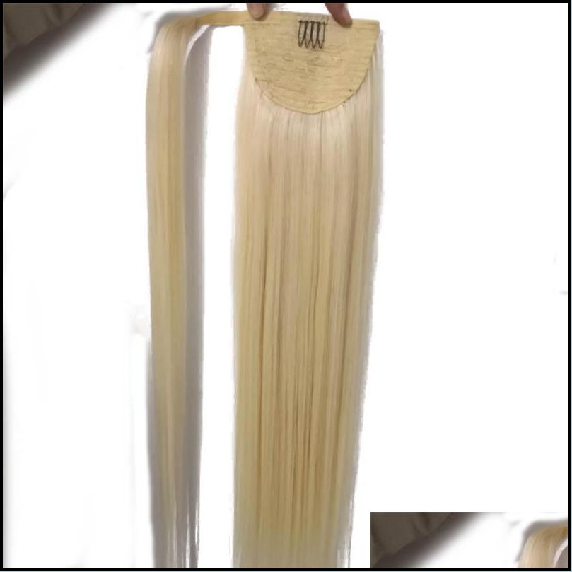 

Ponytails Extensions Products100% Human Remy Ponytail Horsetail Clips In On Extension Straight Hair 100G One Piece, Drop Delivery 2021 Gu7F0