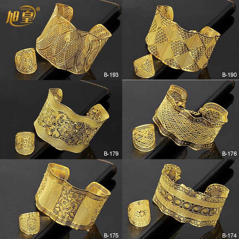 

Bangle XUHUANG African Adjustable Chain With Ring Dubai Arabic Wedding Bridal Bracelet Gold Jewellery Gift Charm, Black