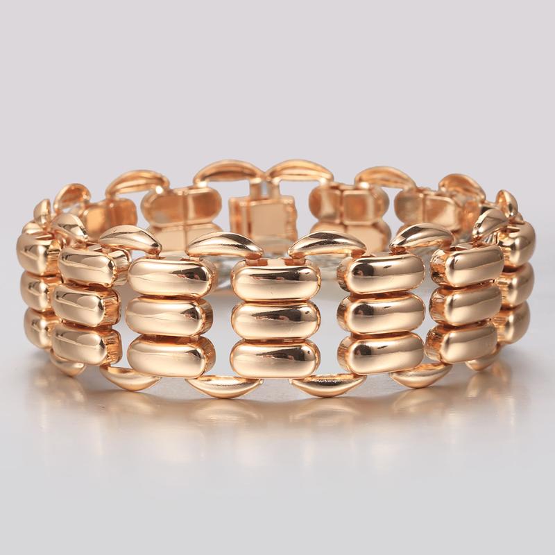 

Link, Chain 23/16mm Wide Big Bangle 585 Rose Gold Rectangle Weaving Bracelets For Women Girls Wristband Fashion Jewelry Gifts 20cm DCB68