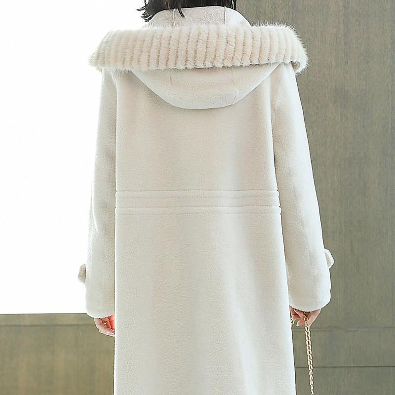 

Women's Fur & Faux Women Sheep Shearling Winter Real Coat Slim Womens Clothing Abrigos Mujer Invierno 2021 9228 YY707, Black