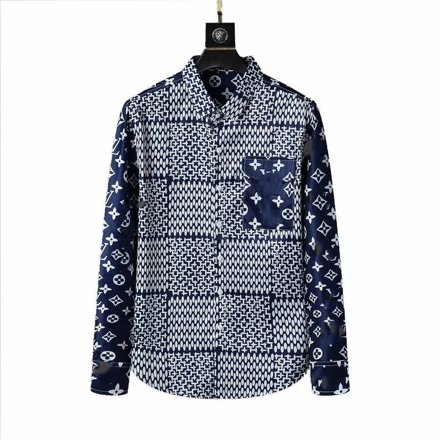 

Men's Dress Shirt Luxury Slim Silk T-shirt Long sleeve Casual business clothing plaid brand 17 color M- #13, Multi