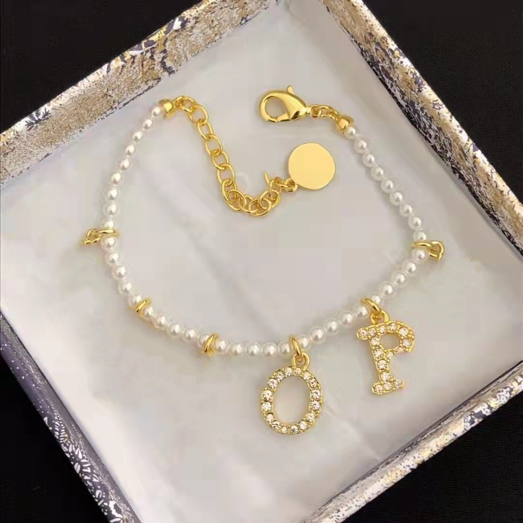 

Top Luxury Designer Bracelet Star Letter Pearl Bracelet for Woman Necklace Fashion Jewelry Supply