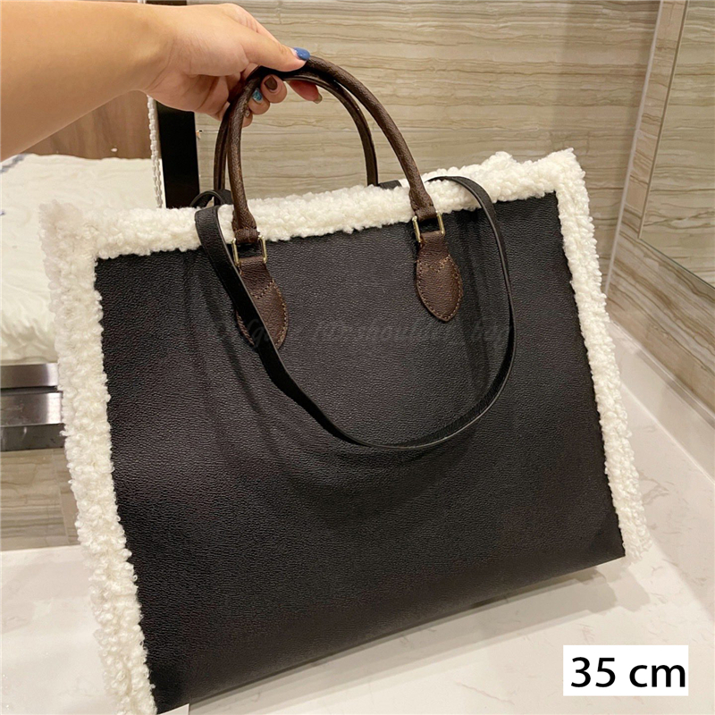 

Handbag Luxury Designers Totes Shoulder Bags Crossbody Clutch Bag Purse Wallets Flower Letters Plush High Capacity Black White Brown Patchwork Lady Women Handbags, Style a