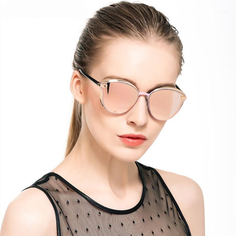 Polarisé 2021 Lunettes de soleil Soleil Style Femme Métal Dazzle Couleur Classic Retro UV400 Sun Lunettes Vintage