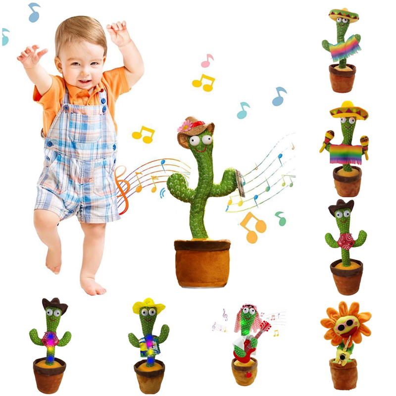 

25%off Favor 120 Songs Dancing Talking Singing Cactus Music Toys Electronic with Song Potted Early Education Toy Funny Christmas Gifts for Kids Children