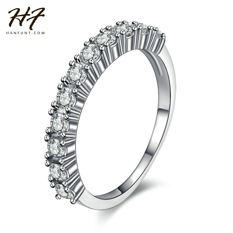 

Cluster Rings Luxury Sliver Color CZ Crystal Half Circle Pave Finger Fashion Wedding & Engagement Ring Jewelry For Women R589, Golden;silver