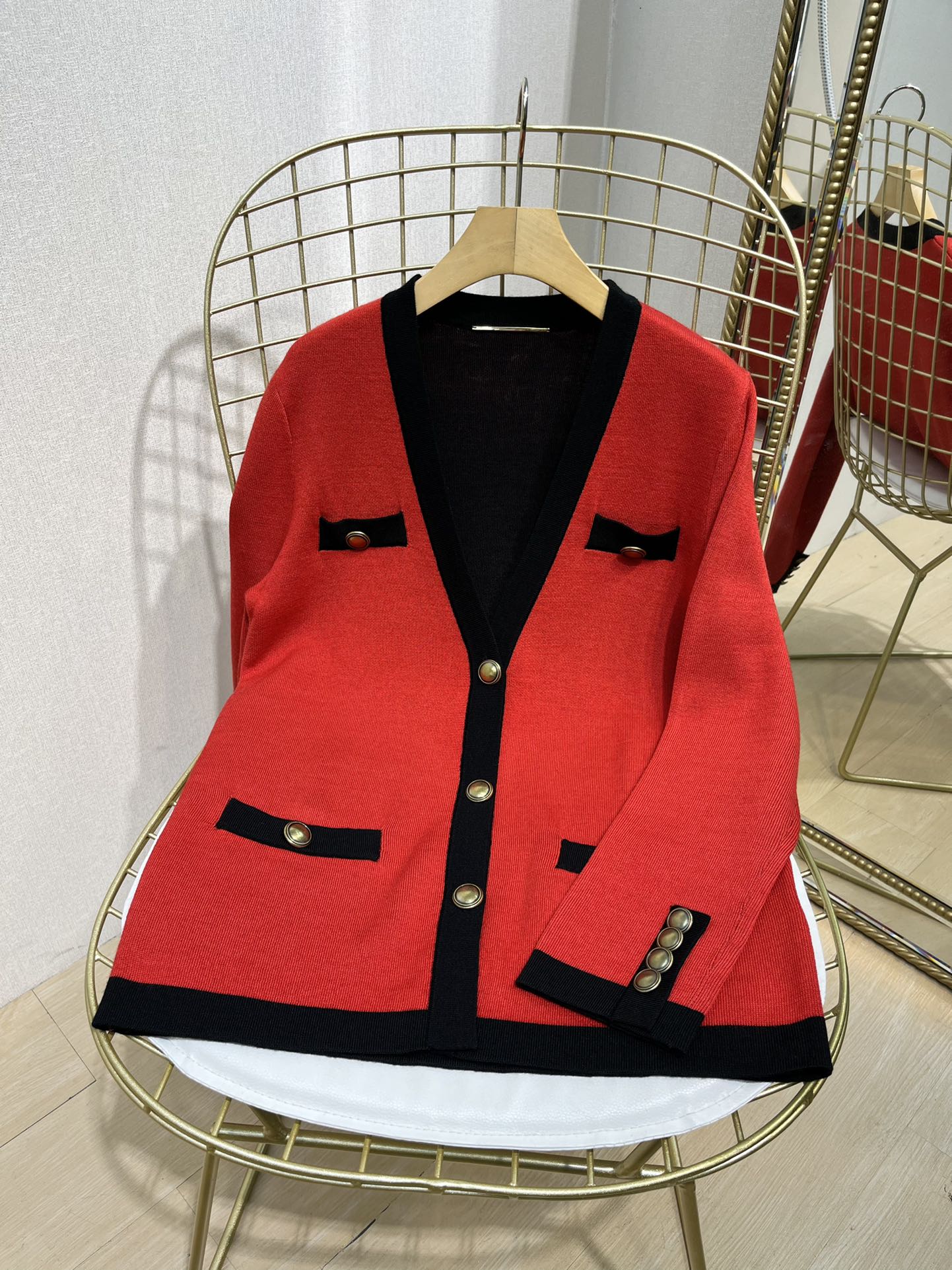 

Baslan craft wool yarn coat women's new style, Red