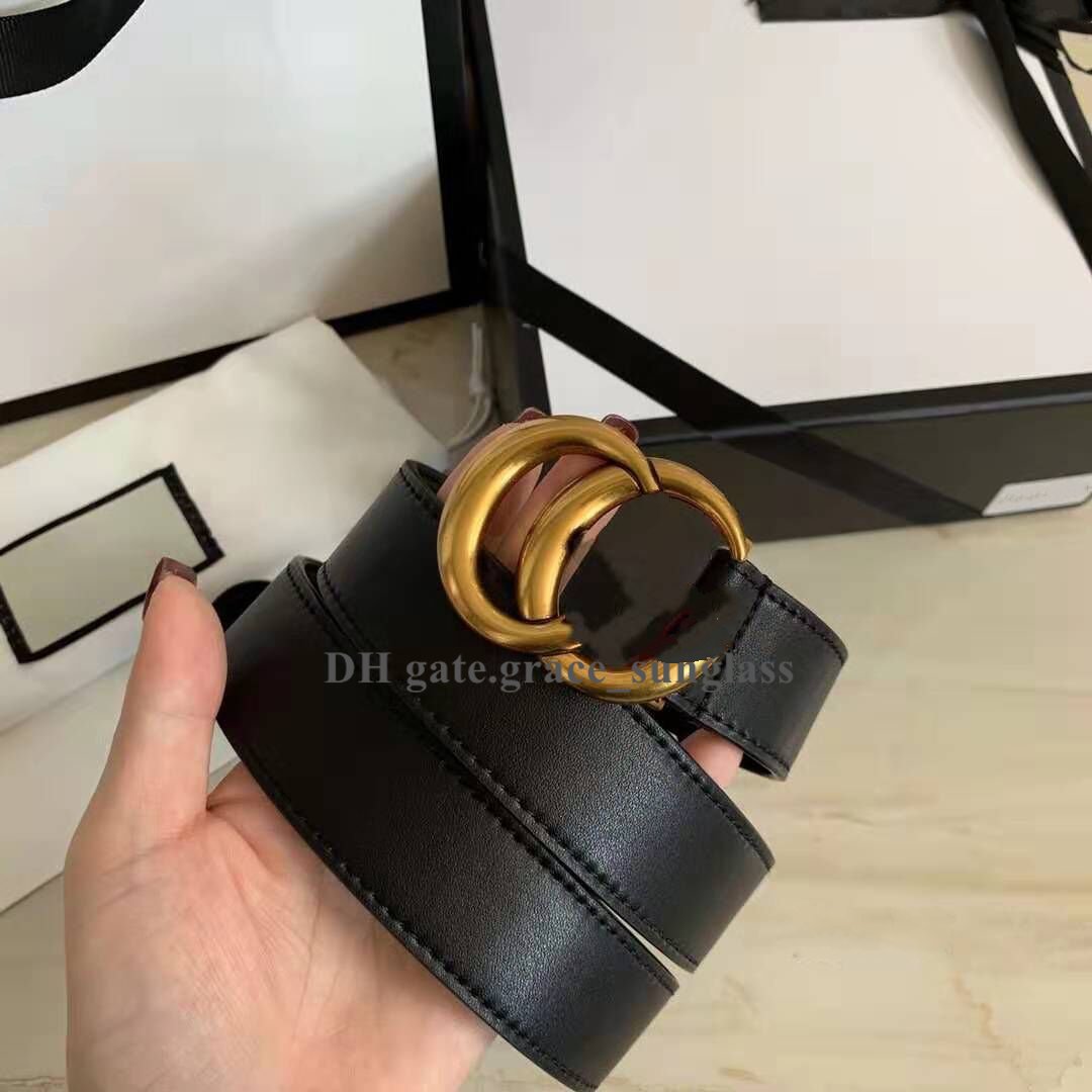 

Luxury Designer Belts Genuine Leather Belt Men Women Fashion Big Gold Casual Letter Smooth BuckleGgbelt High Quality 2.0cm 3.0cm 3.4cm 3.8cm Width with free Box, With logo
