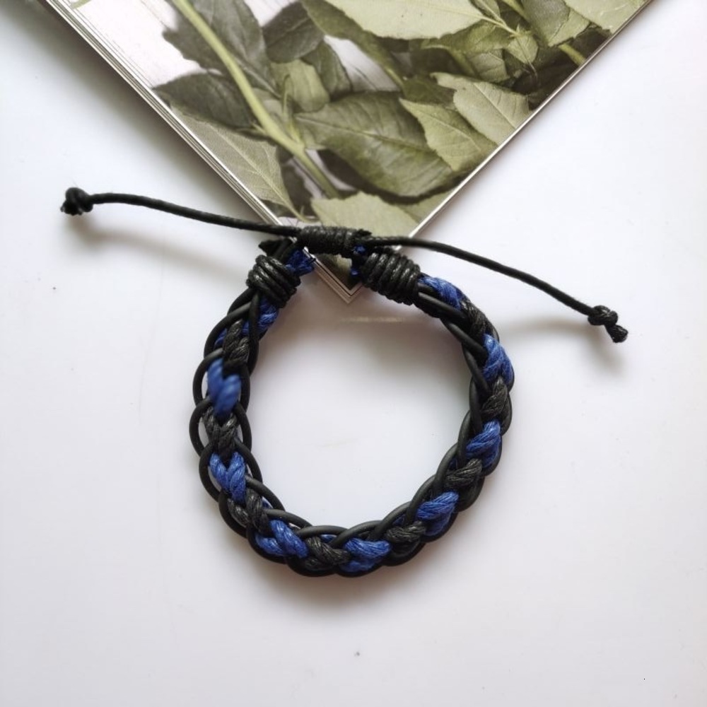 

Hand catenary Fashion woven women's simple adjustable leather bracelet, Black