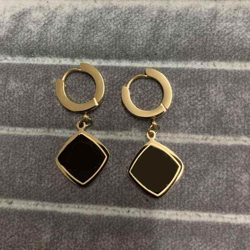 

Never Fading Big Size Luxurious Letter Double Square Stud Earring Classic Style Stainless Steel Earrings For Women Jewelry Wholesale, Golden;silver