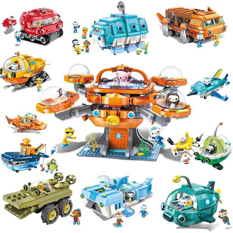 

The Octonauts Serise Bricks Building Blocks Toys for Children Kids Boy Girl Gifts Cartoons Animation Model Barnacles Peso Dolls 210803