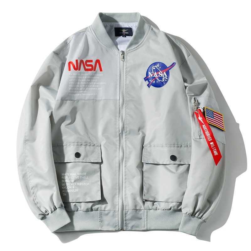 

NASA baseball uniform men's autumn fashion flying jacket coat large size fat boy loose youth, Black;brown